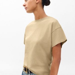 Kelly Boxy Cotton Tee - Dusty Taupe