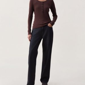 Essie Ribbed Henley - Espresso