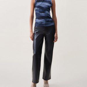 Aliyah Mesh Mockneck Top - Navy Multi