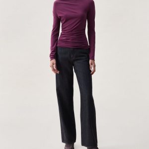 Lucy Ruched Top - Dark Berry