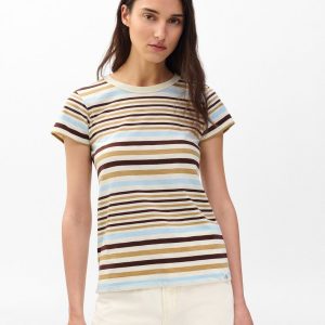 The Slub Striped Tee - Ivory Multi