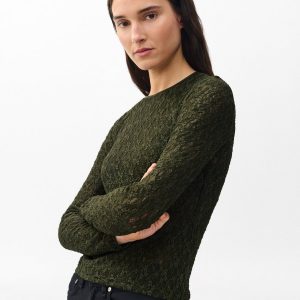 Ellie Lace Top - Army