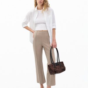 Irina Kick Flare Pants - Heather Oatmeal