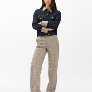 Shea Plaid Pants - Tan Multi