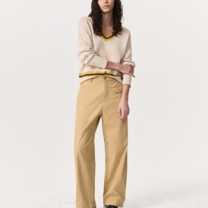 Renata Cotton Twill Utility Pants - Beige