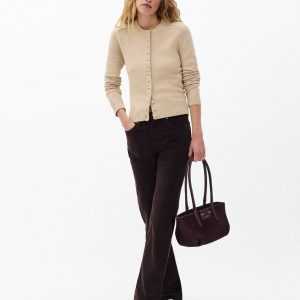 Hadley Wide-Leg Corduroy Pants - Dark Brown