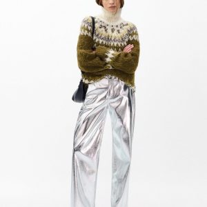 Logan Faux Leather Pants - Silver