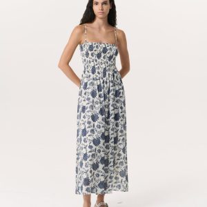 Hallie Floral Cotton-Silk Maxi Dress - Cream Floral