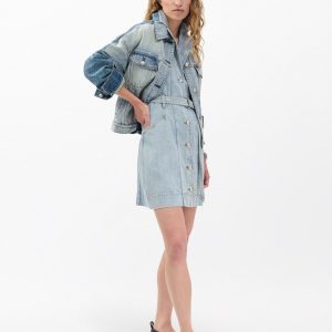 Renata Belted Denim Mini Dress - Mar