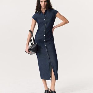 rbAIRFLEX Leah Denim Midi Dress - Rinse