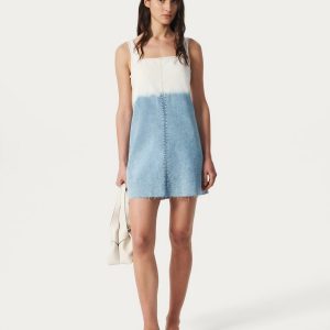 Jayde Denim Dress - Bleach Stripe