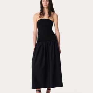 Irina Mixed-Media Dress - Black