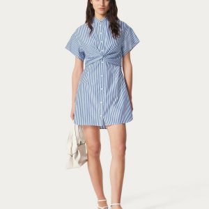 Gretchen Striped Shirt Dress - Navy Stripe