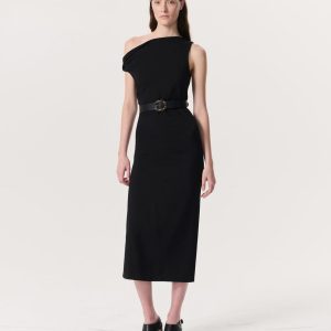 Irina Asymmetric Maxi Dress - Black