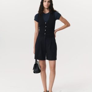 Irina Wide-Leg Shorts - Black