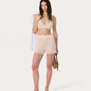 Khloe Open-Knit Shorts - Ivory