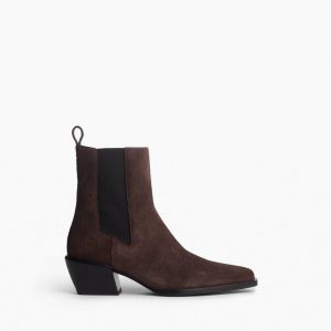 Joni Italian Suede Chelsea Boots - Dark Espresso Suede