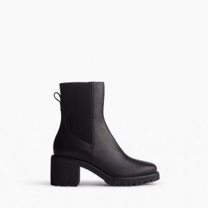 Corey Heeled Leather Chelsea Boots - Black