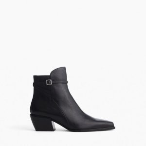 Joni Leather Buckle Boots - Black