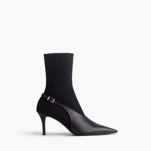 Mercer Sock Slingback Boots - Black