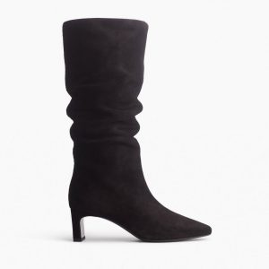 Astor Suede Slouch Boots - Black Suede