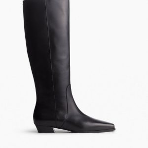 Joni Leather Knee-High Boots - Black