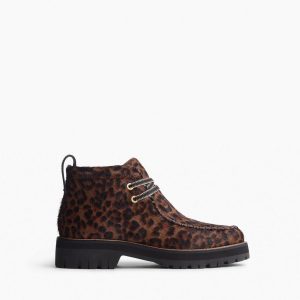 Cameron Leopard Calf Hair Moccasin Boots - Leopard Hair Calf