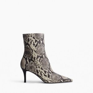 Mercer Embossed Leather Ankle Boots - White Snake