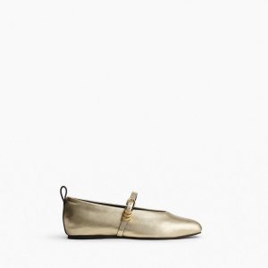 Spire Leather Mary Janes - Gold