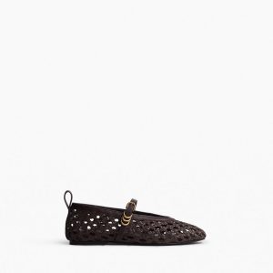 Spire Woven Faux Leather Mary Janes - Dark Epresso Woven