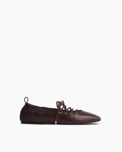 Sophia Leather Ballet Flats - Mocha