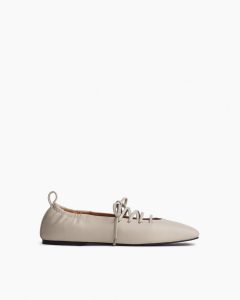 Sophia Leather Ballet Flats - Cloud