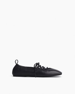 Sophia Leather Ballet Flats - Black