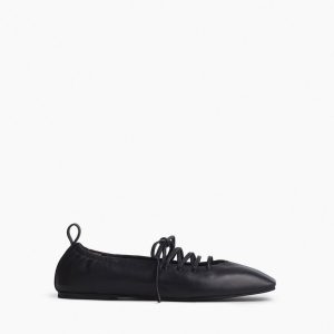 Sophia Leather Ballet Flats - Black