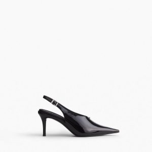 Mercer Leather Slingbacks - Black