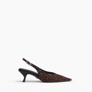 Madison Leopard Calf Hair Slingbacks - Leopard Hair Calf