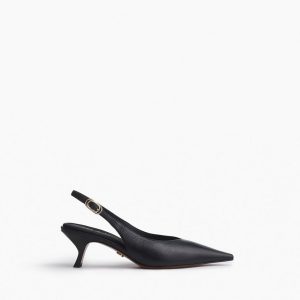 Madison Leather Slingbacks - Black