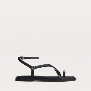 Geo Toe Ring Sandals - Black
