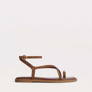 Geo Toe Ring Sandals - Umber Suede