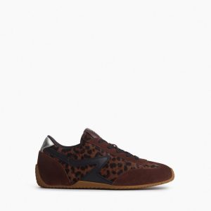 Ultra Slim Retro Runner Sneakers - Leopard Mocha