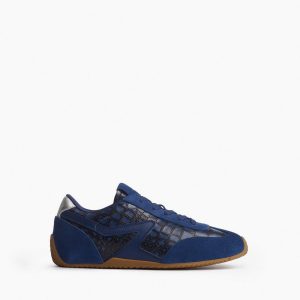 Ultra Slim Retro Runner Sneakers - Indigo Croc