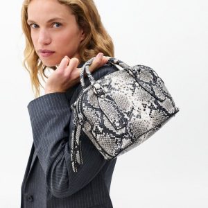 Gramercy Small Snakeskin Leather Satchel - Natural