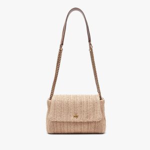 Chelsea Small Straw Flap Bag - Natural