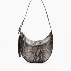 Mercer Medium Python Leather Hobo - Black Multi
