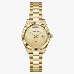Lex Day Date Bracelet Watch, 34mm - Gold