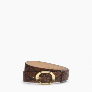 Vera Leather Belt - Mocha Snake