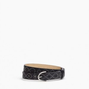 Maisie Studded Leather Belt - Black