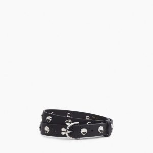 Brynn Studded Leather Belt - Black