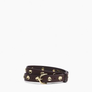 Brynn Studded Leather Belt - Dark Espresso