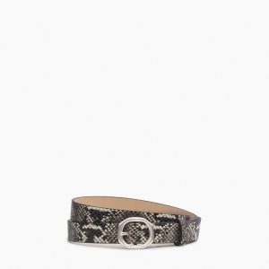 Small Audrey Leather Belt - White Snake
